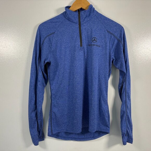 Mercedez Benz Jacket Womens Size XS Blue Quarter Zip Performance Reflective - Picture 1 of 5
